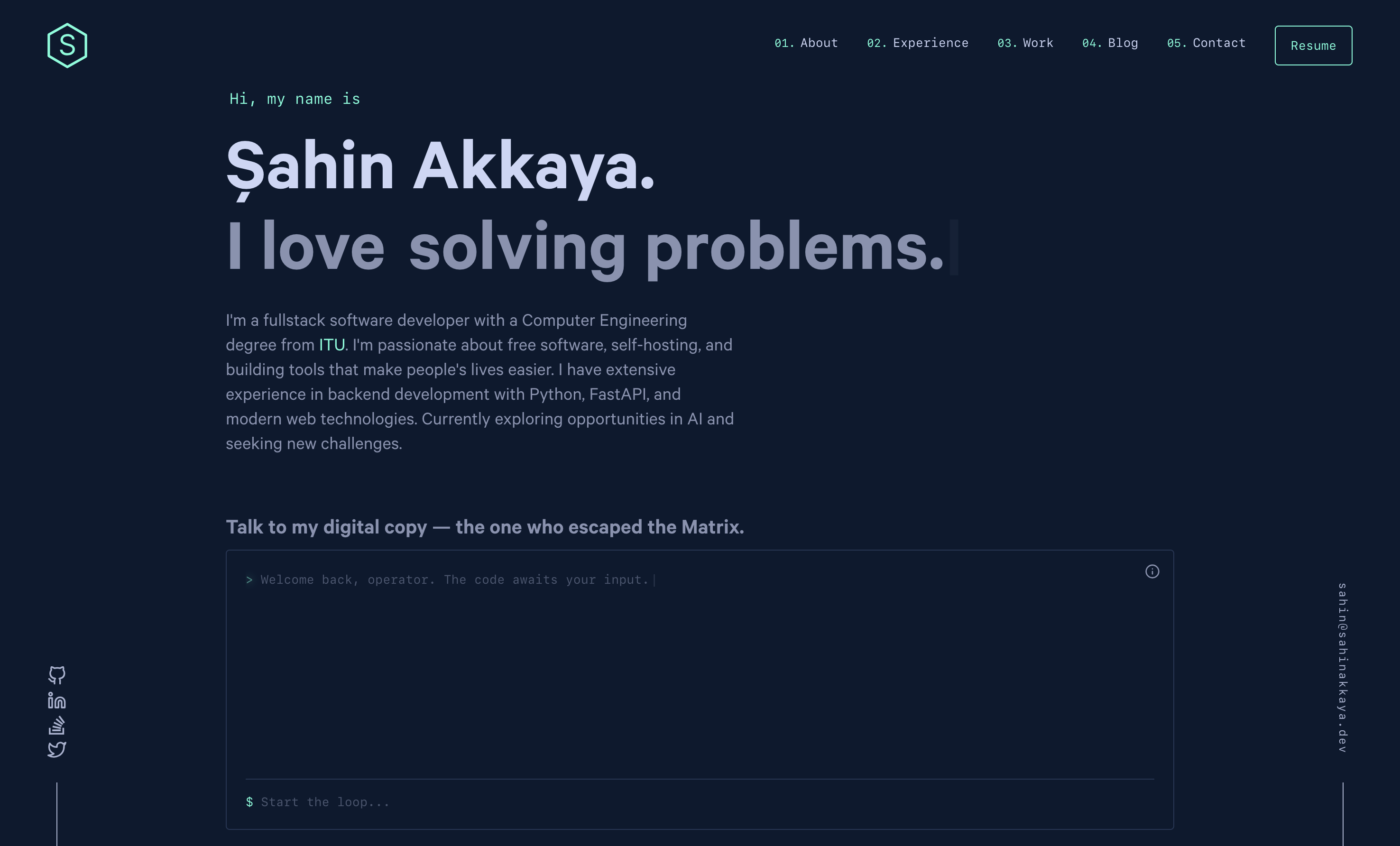 sahinakkaya.dev screenshot